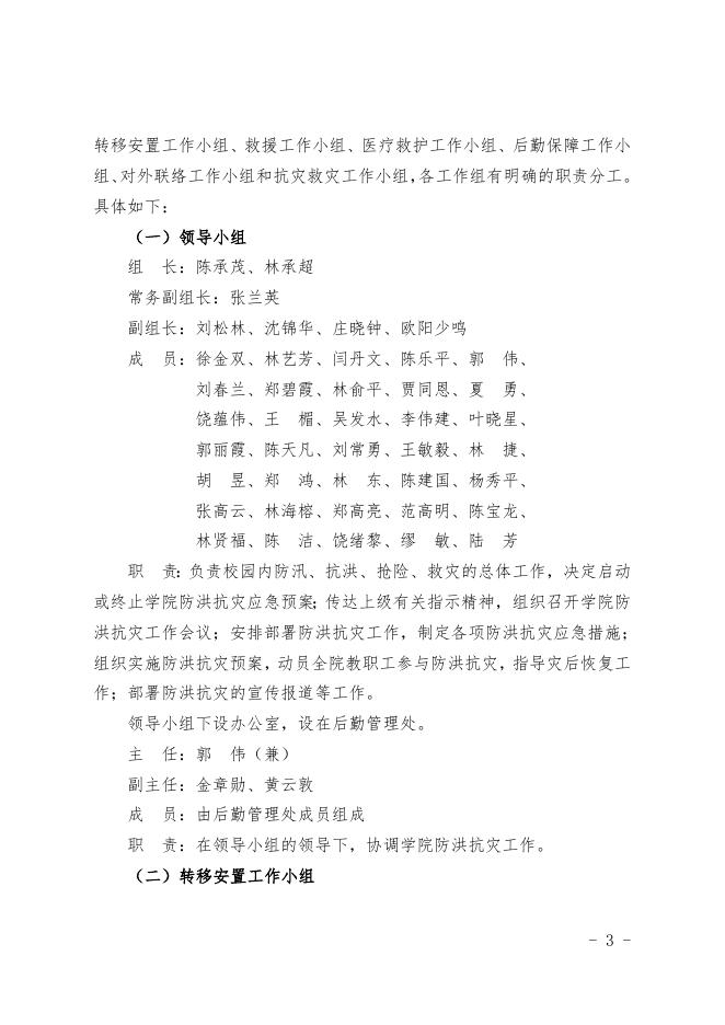 福州职业技术学院防洪抗灾预案.doc