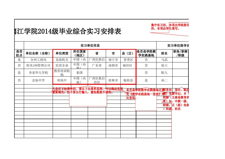 2014级毕业综合实习安排表 (点击:).xls