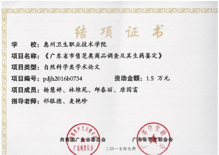 佐证材料九:大学生创新创业训练计划及科技创新培育项目立项、结项、获奖成果.pdf