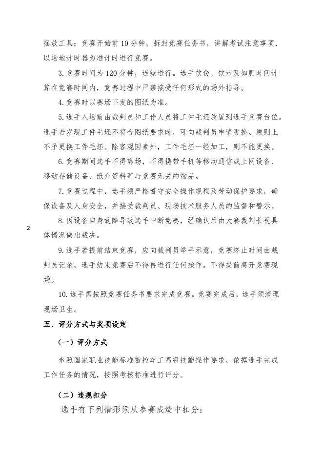 “数控车工” 项目竞赛方案.doc