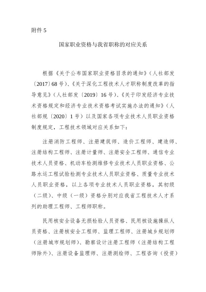 附件5：国家职业资格与我省职称的对应关系.docx