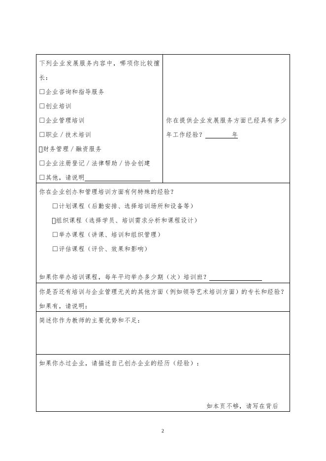 附件2：2021年南宁市创业培训师资班讲师申请表.doc