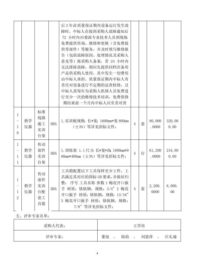 航空实训台架及配套设备结果公告.doc