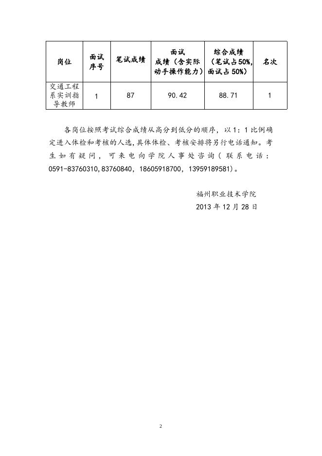 笔试面试综合成绩公告.doc