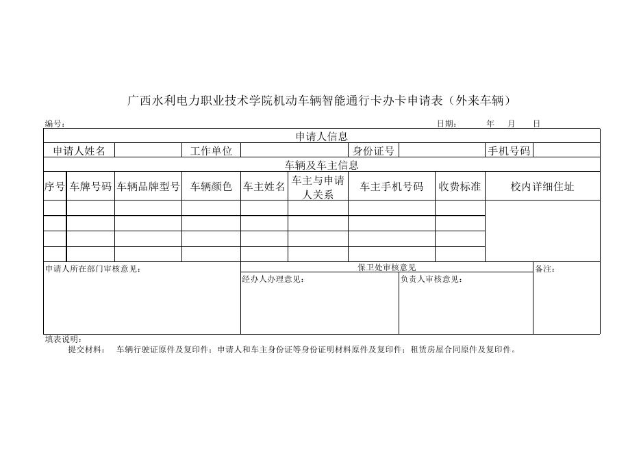 外来车辆智能卡申请表.xlsx