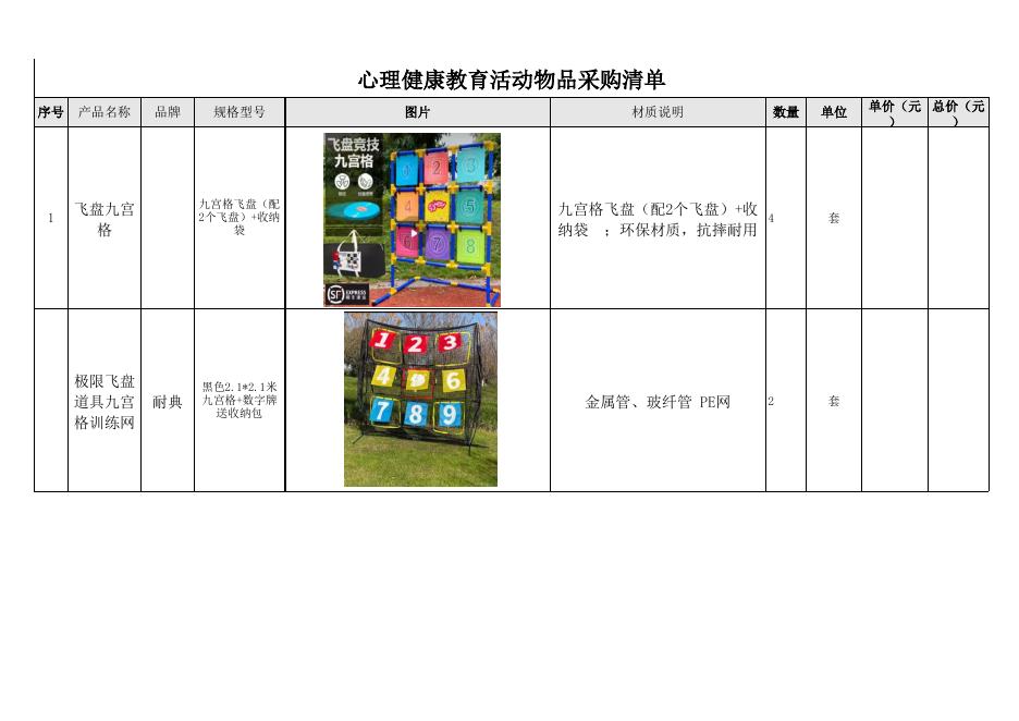 附件： 经济管理学院采购心理活动用品采购清单.xlsx