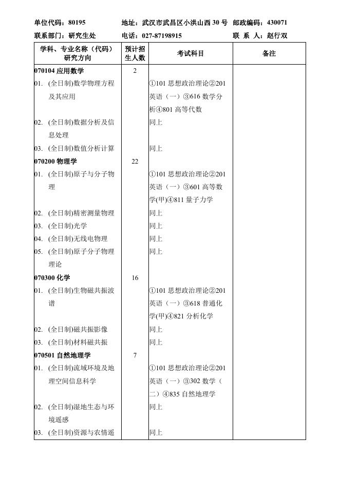 中科院精密测量院2023年硕士招生专业目录.pdf