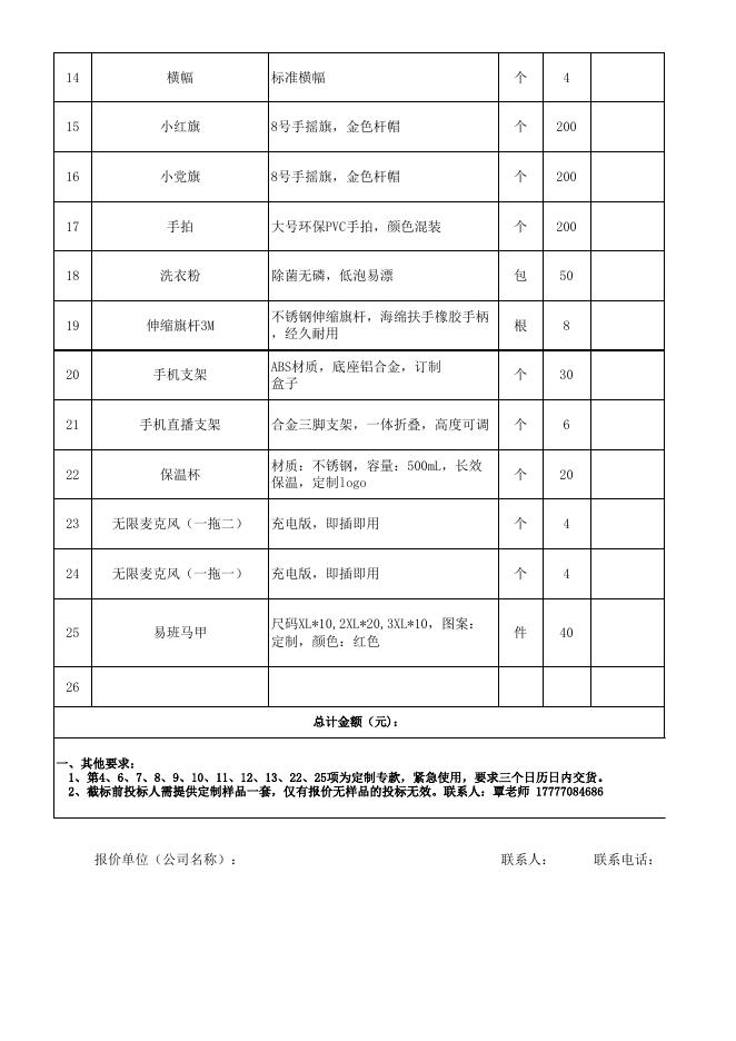 （挂网）自动化工程学院易班工作站“畅游园”物资采购清单.xlsx