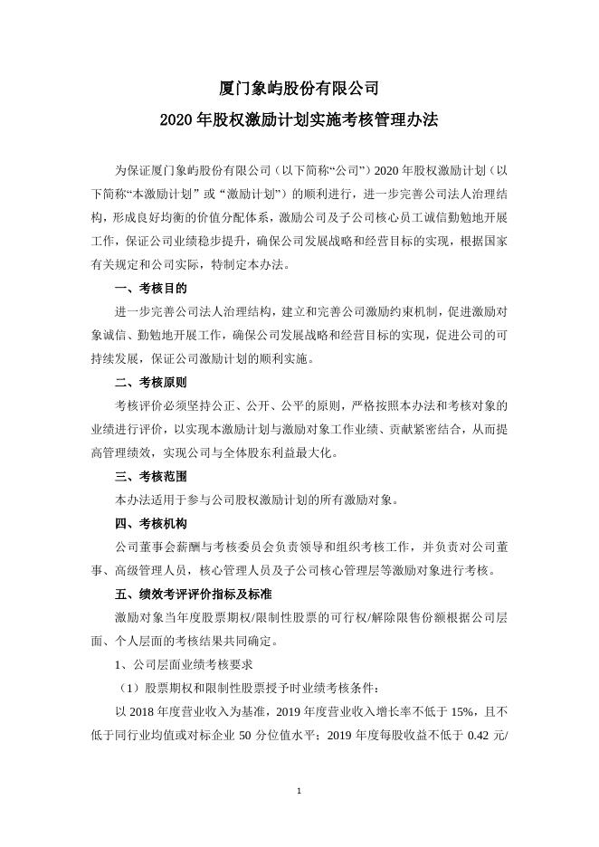 2020年股权激励计划实施考核管理办法.pdf