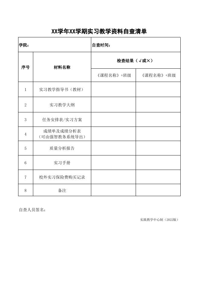 附件2.贵州商学院实习教学资料自查清单(1).xlsx