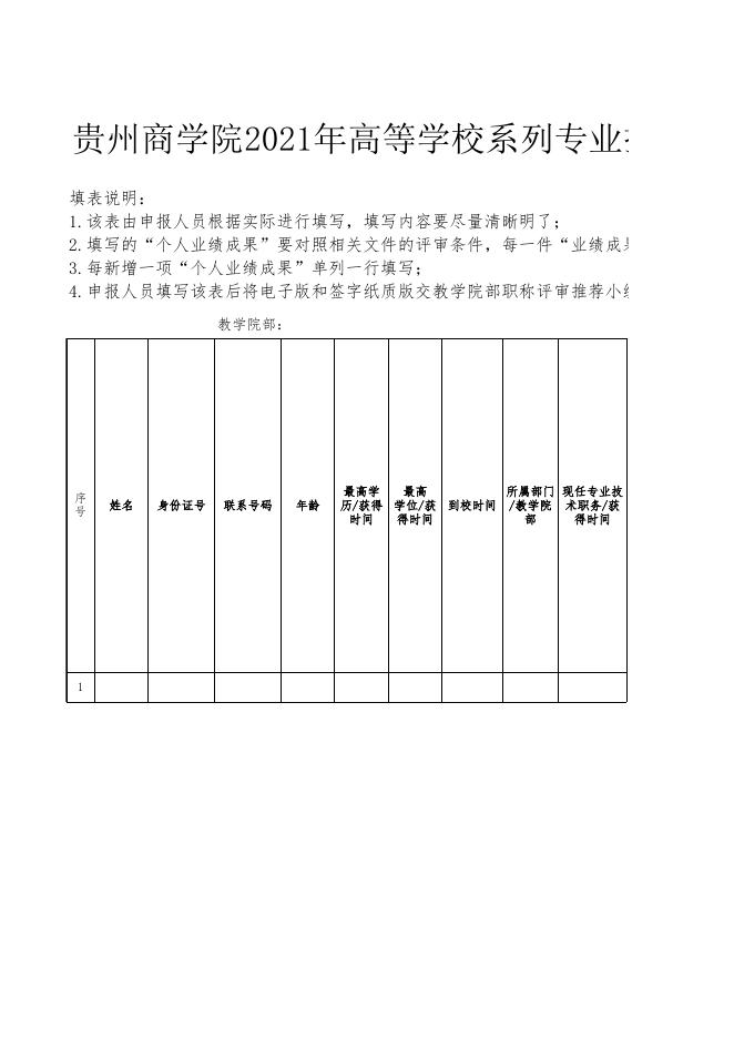 贵州商学院2021年高校教师系列专业技术职务二、三级教授任职资格申报信息情况一览表.xlsx