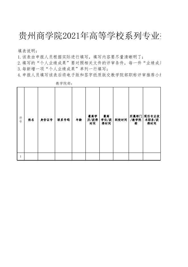 贵州商学院2021年高校教师系列专业技术职务二、三级教授任职资格申报信息情况一览表.xlsx