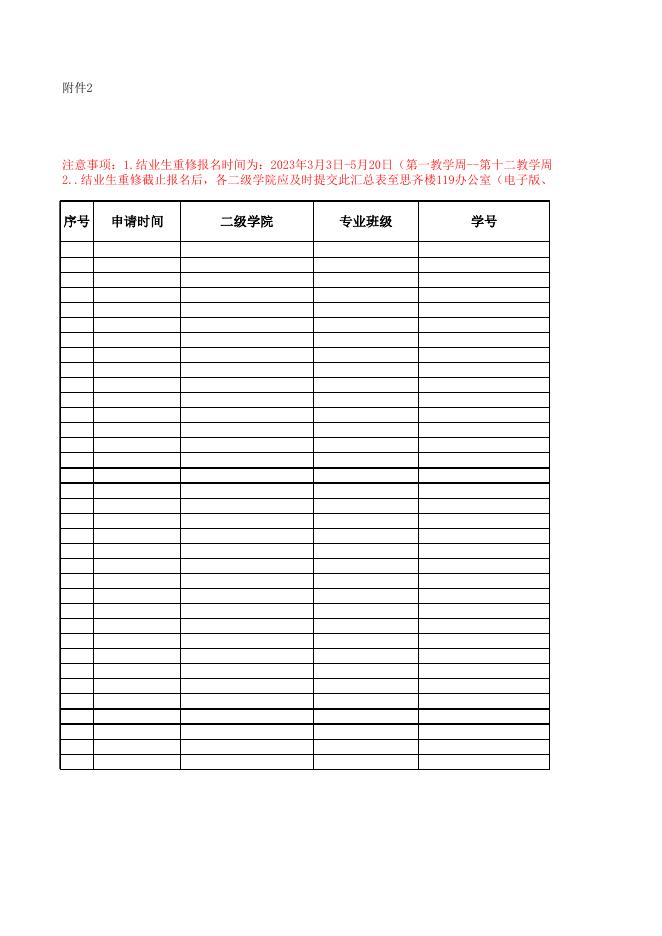 附件2贵州商学院2022-2023学年第二学期结业生重修汇总表.xlsx