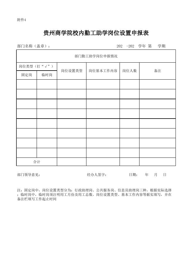 附件4贵州商学院（部门）校内勤工助学岗位设置申报表.xlsx