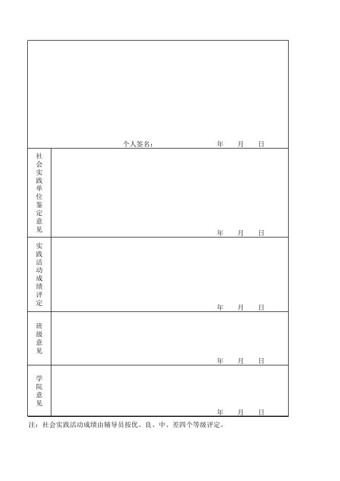 学生社会实践活动鉴定表.xls