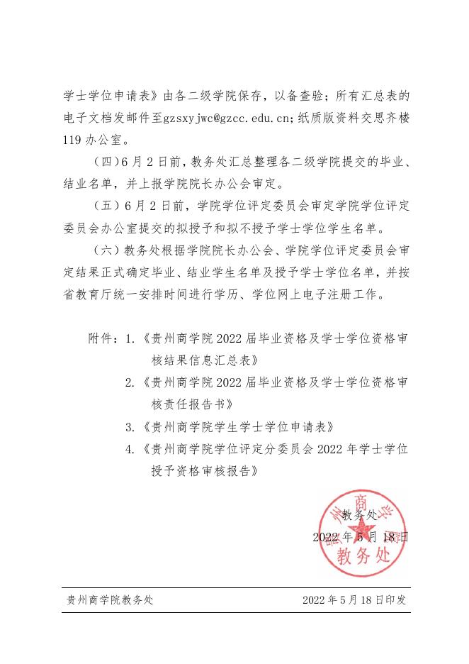黔商院教发﹝2022﹞47号 关于做好2022届毕业生毕业资格审核、学士学位资格审核相关工作的通知.pdf