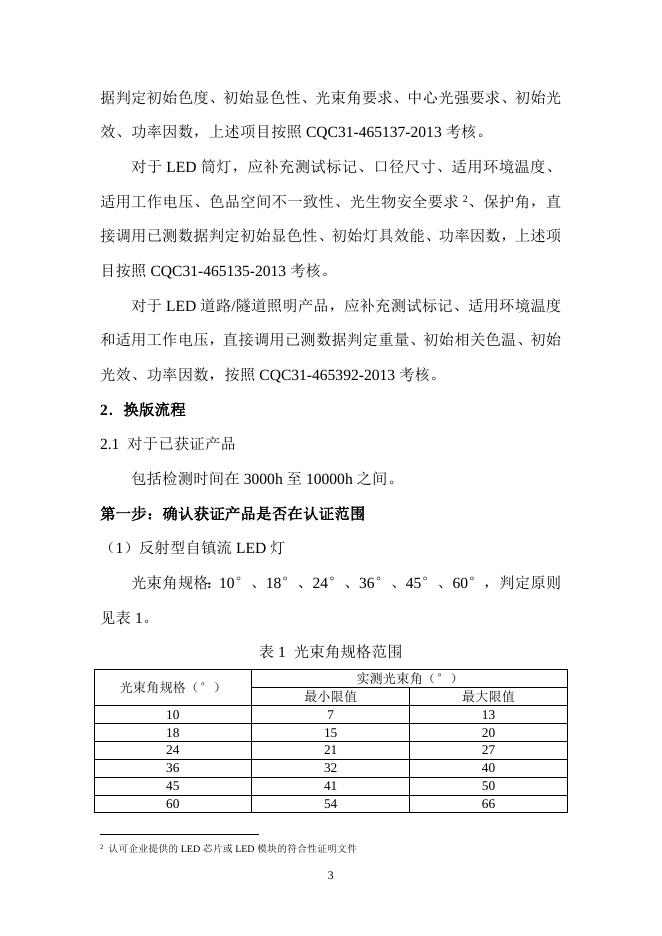 LED照明产品节能认证技术规范及认证规则换版实施方案和流程.doc