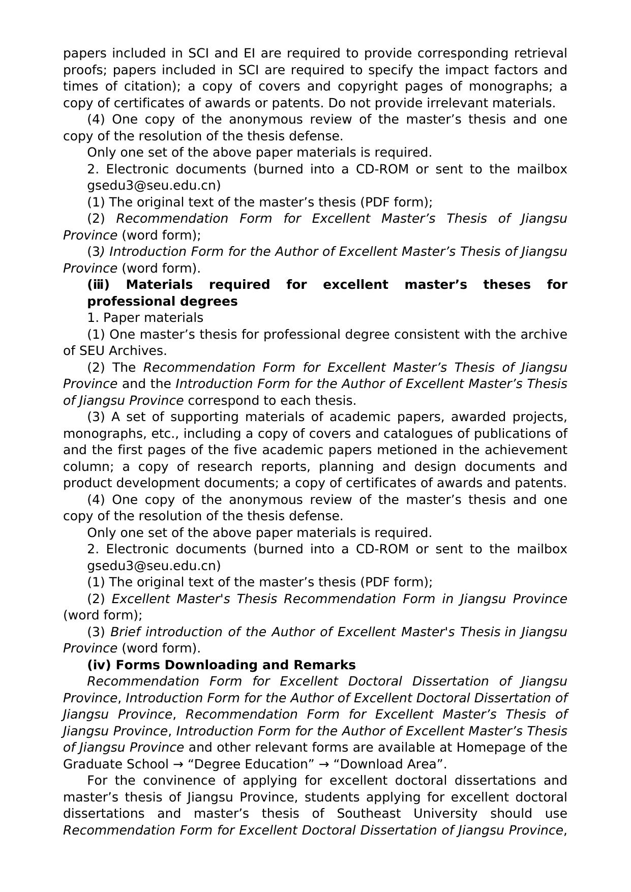 List of Materials Required for Graduates Graduation