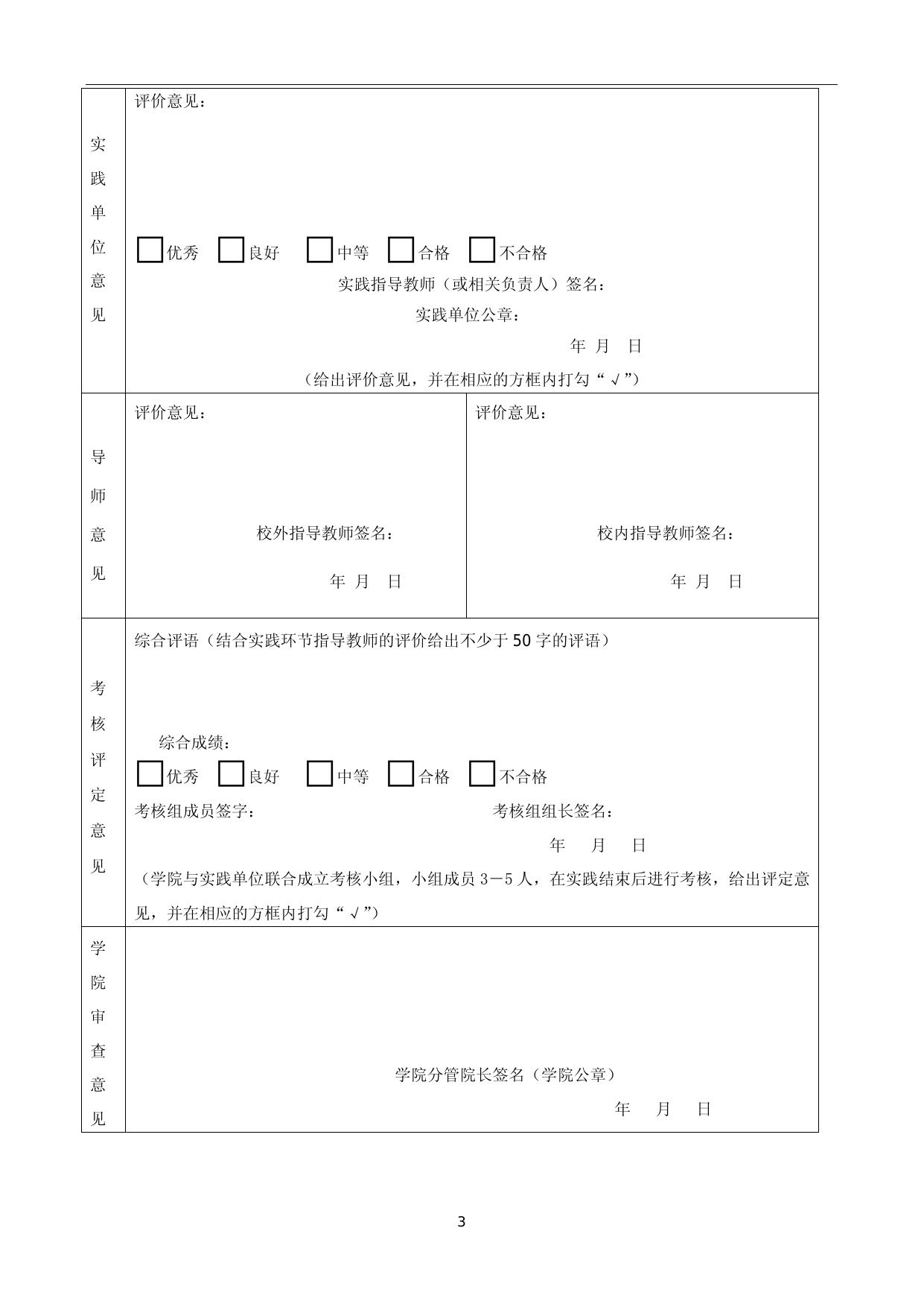 东南大学专业学位研究生专业实践考核表