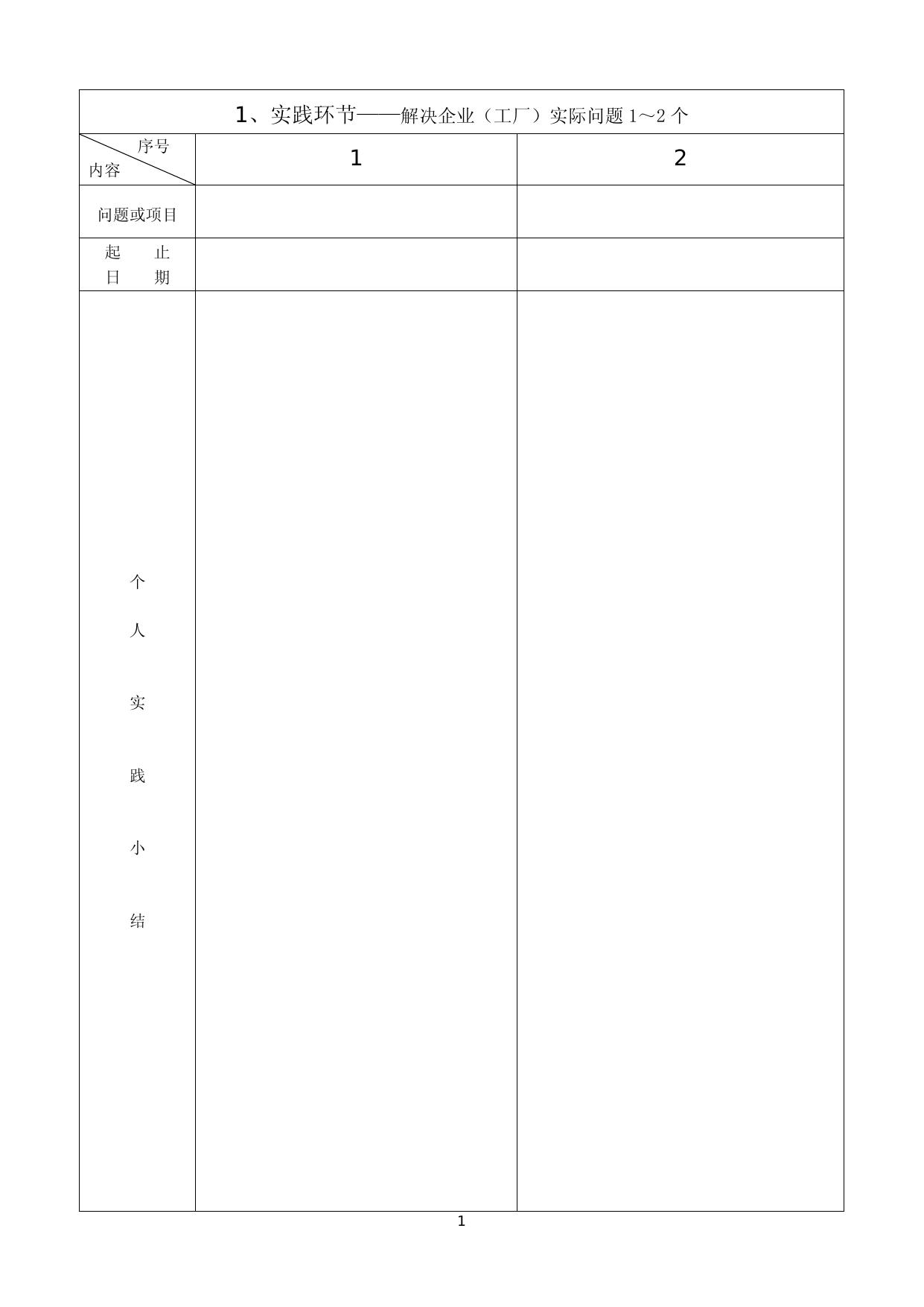工程硕士实践环节考核表（单证生）