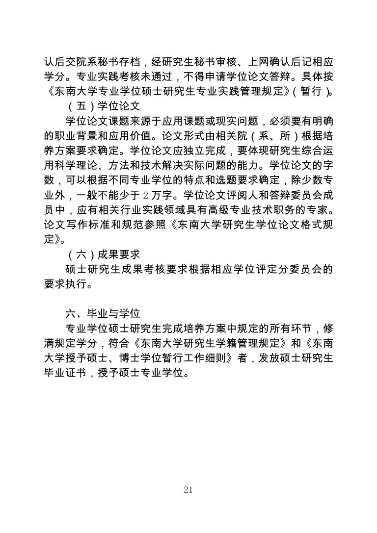 东南大学专业学位硕士研究生培养方案.pdf