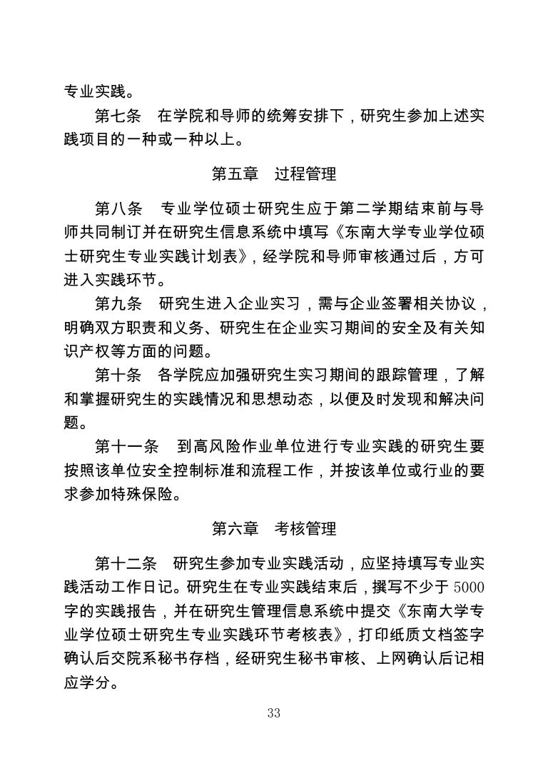 东南大学专业学位硕士研究生专业实践管理规定（暂行）.pdf