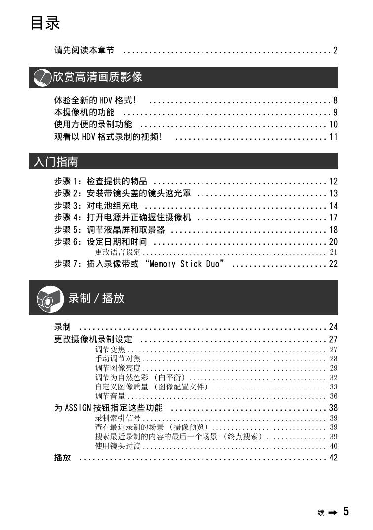 索尼HDR-FX1000E数码摄像机使用说明书
