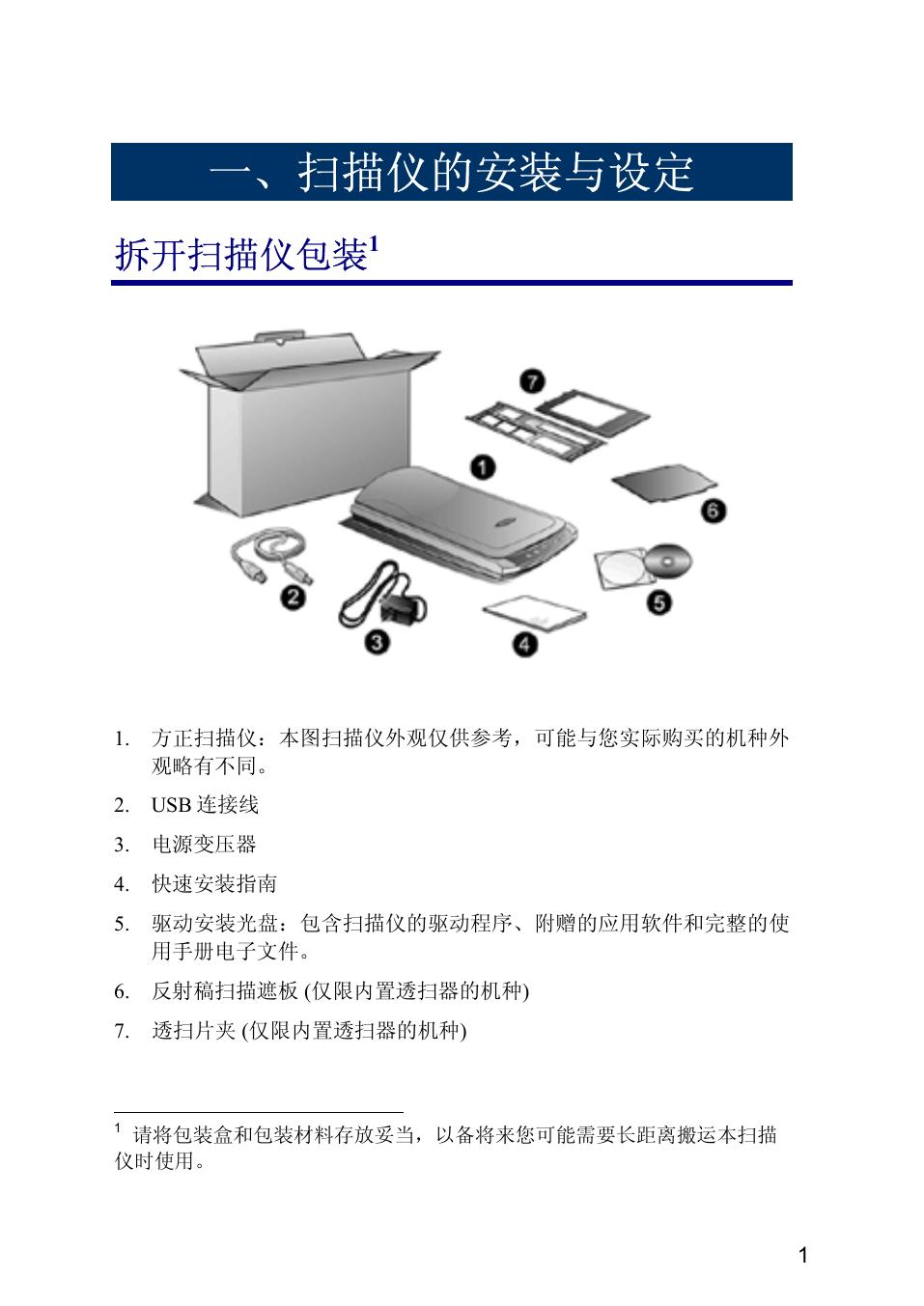 方正扫描仪U180型使用说明书.