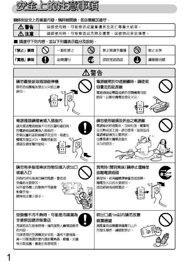 三洋SA-R71A冷气机使用说明书