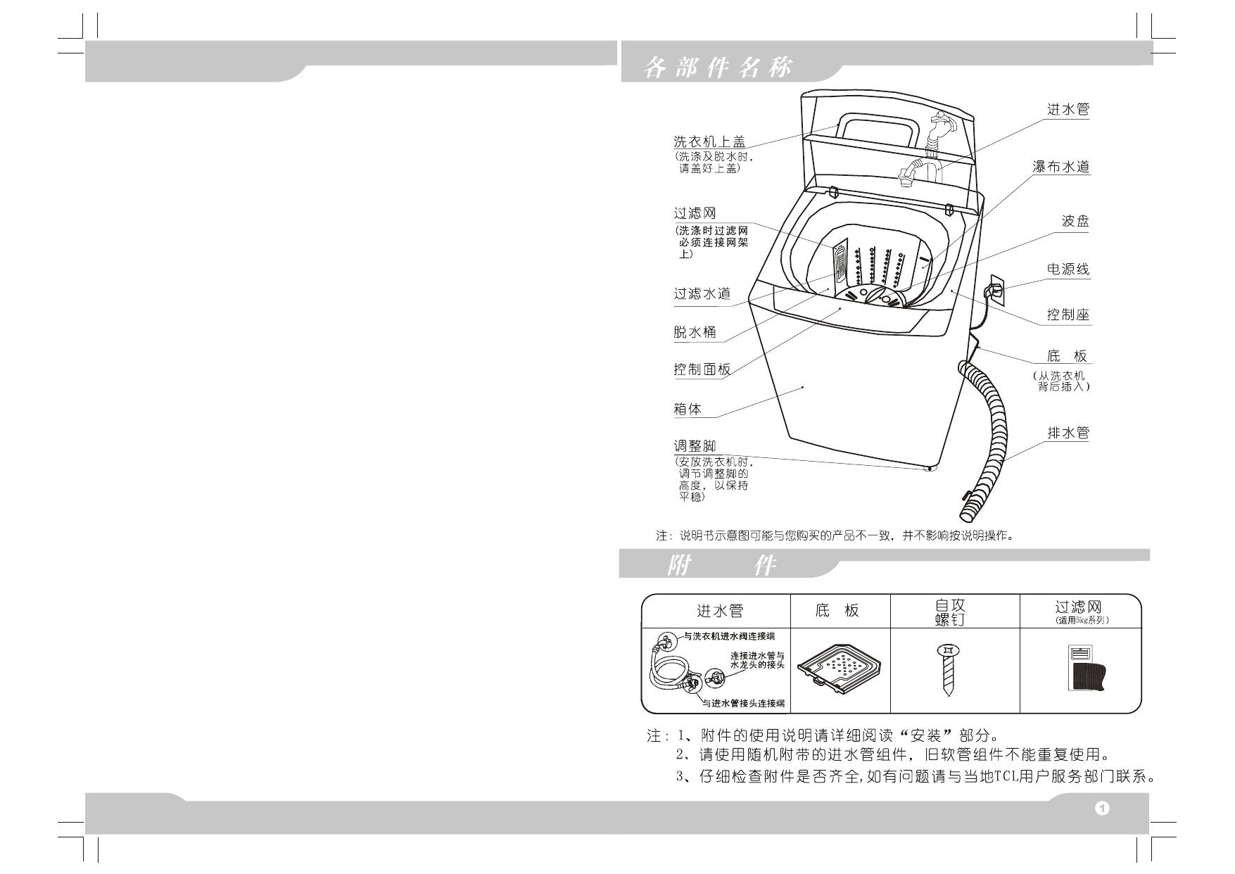 TCL XQB50-21BSP洗衣机使用说明书