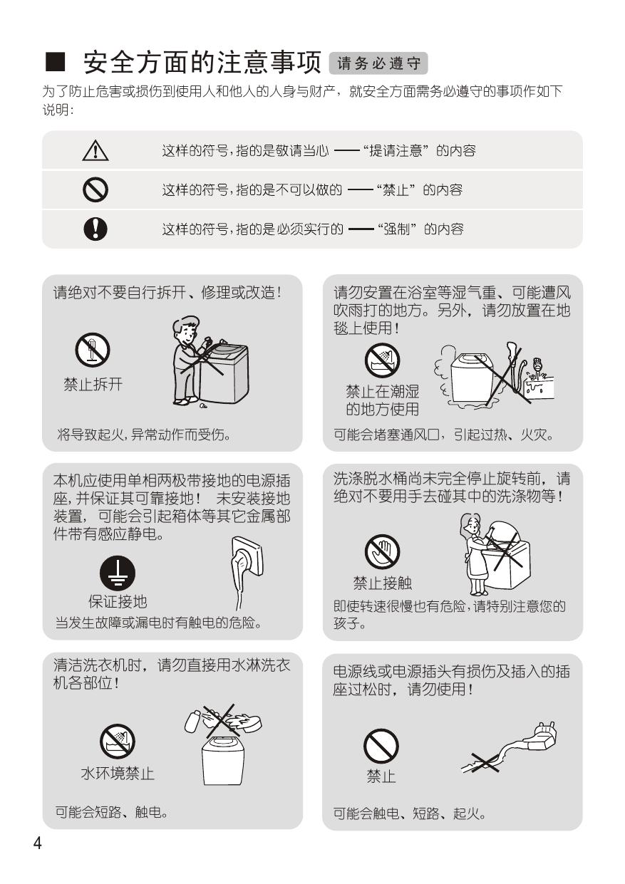 松下XQB55-Q521U洗衣机使用说明书