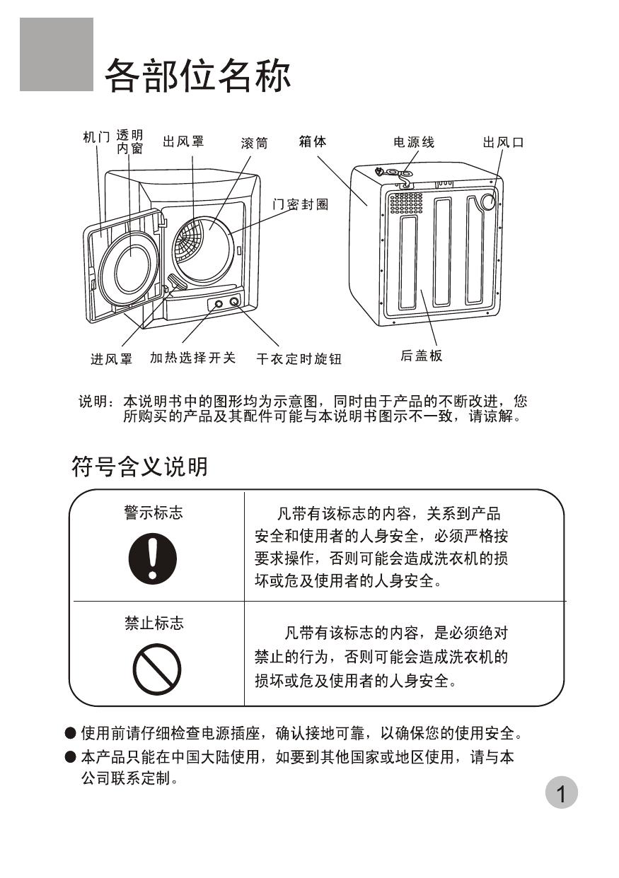 海尔 GDZ3.5-1干衣机 使用说明书