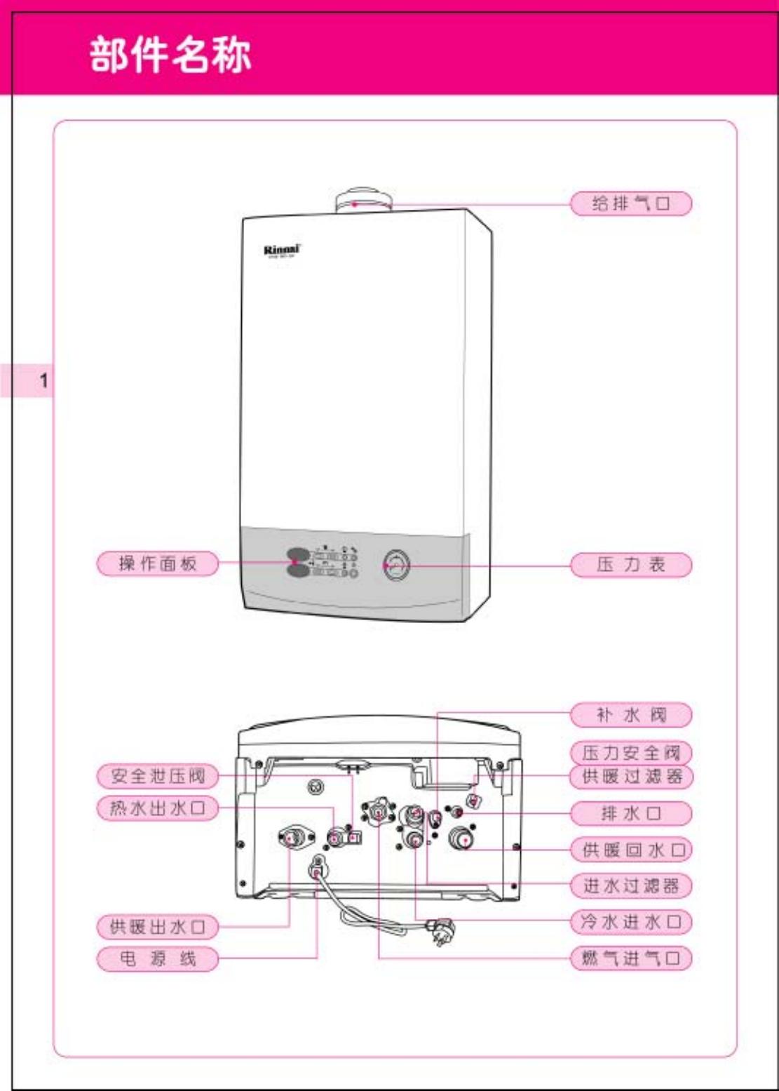 林内牌供暖/热水两用燃气快速热水器(JLG22-16S)说明书