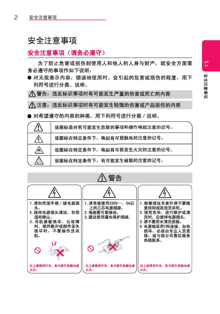 LG T80MS33PD洗衣机使用说明书