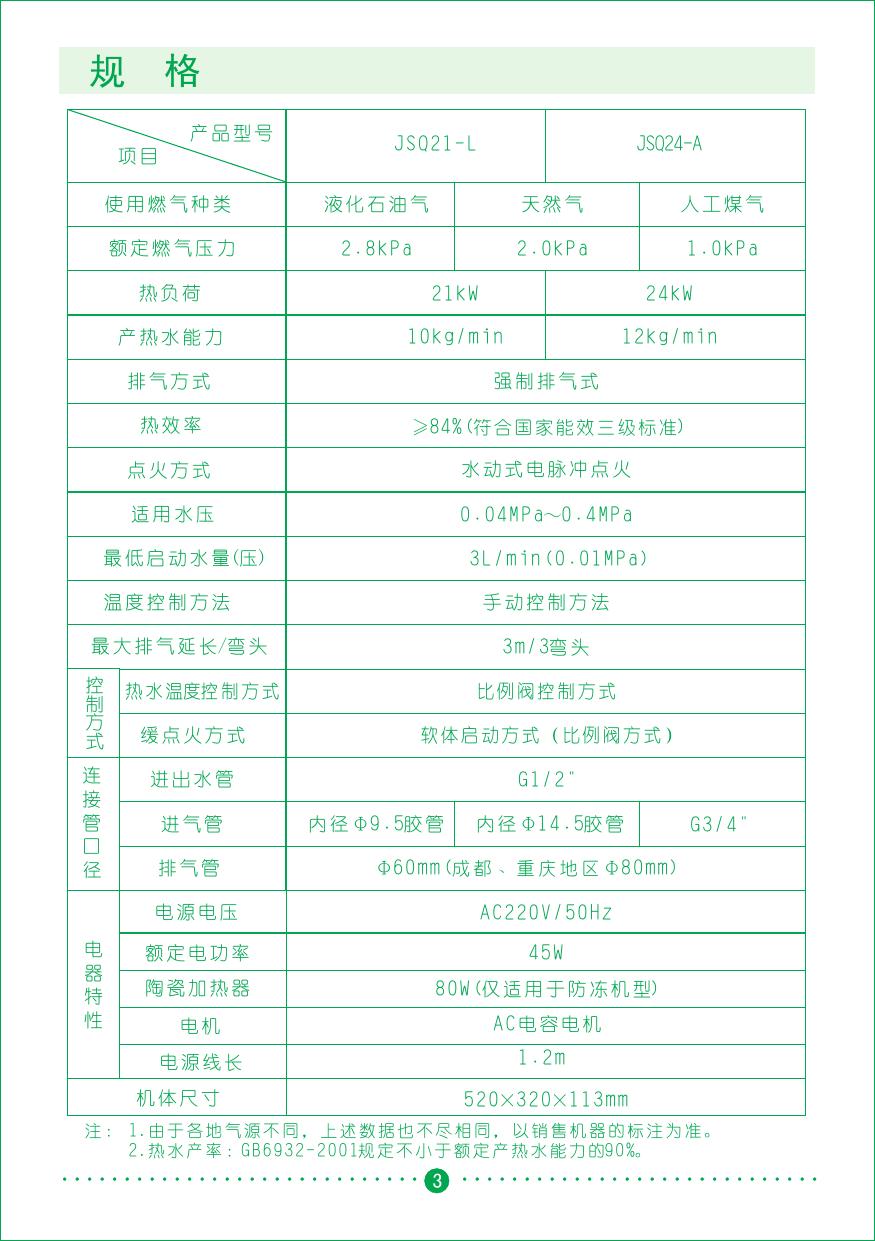 樱花JSQ21-L热水器使用说明书