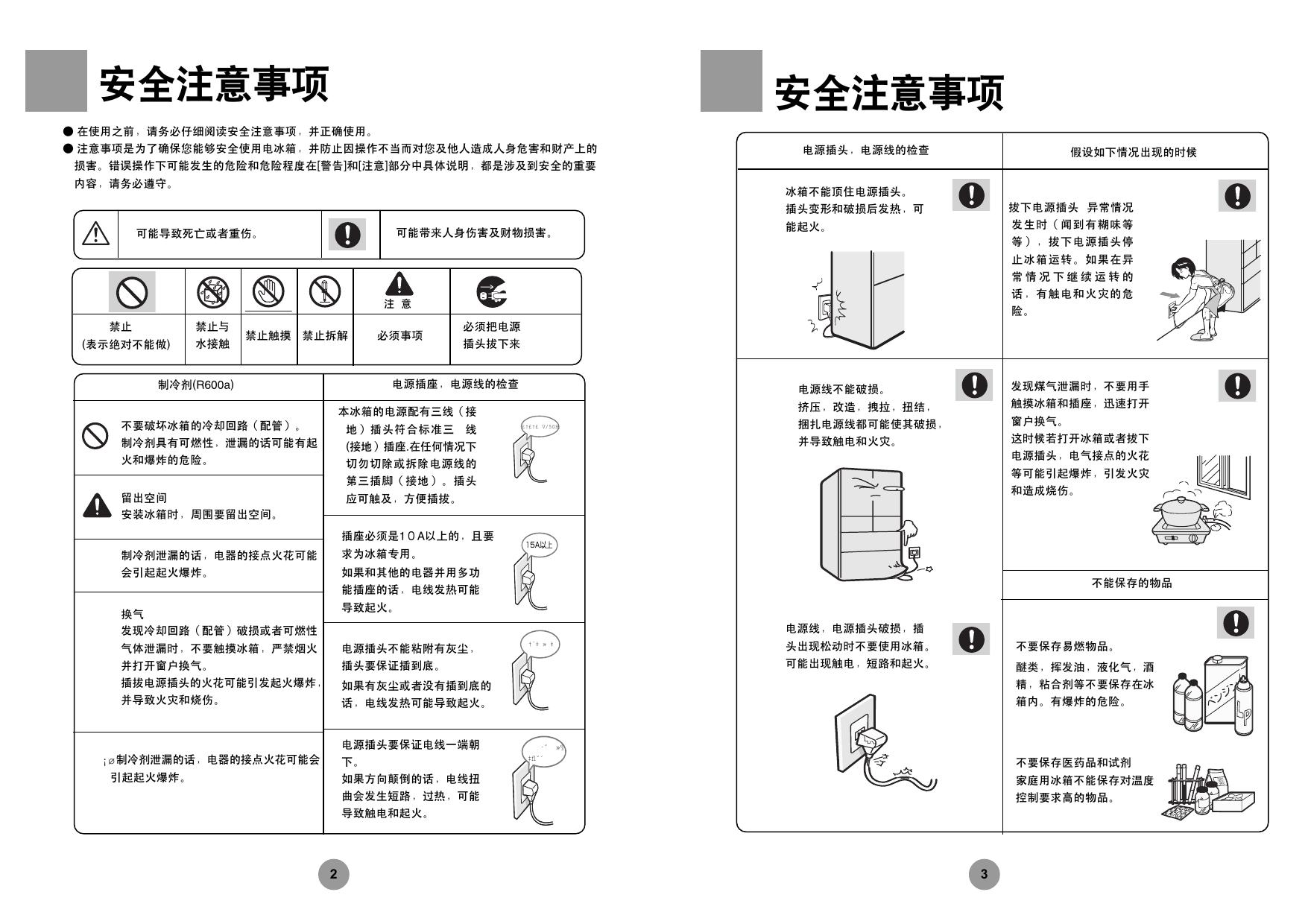 海尔冰箱BCD-301W型说明书