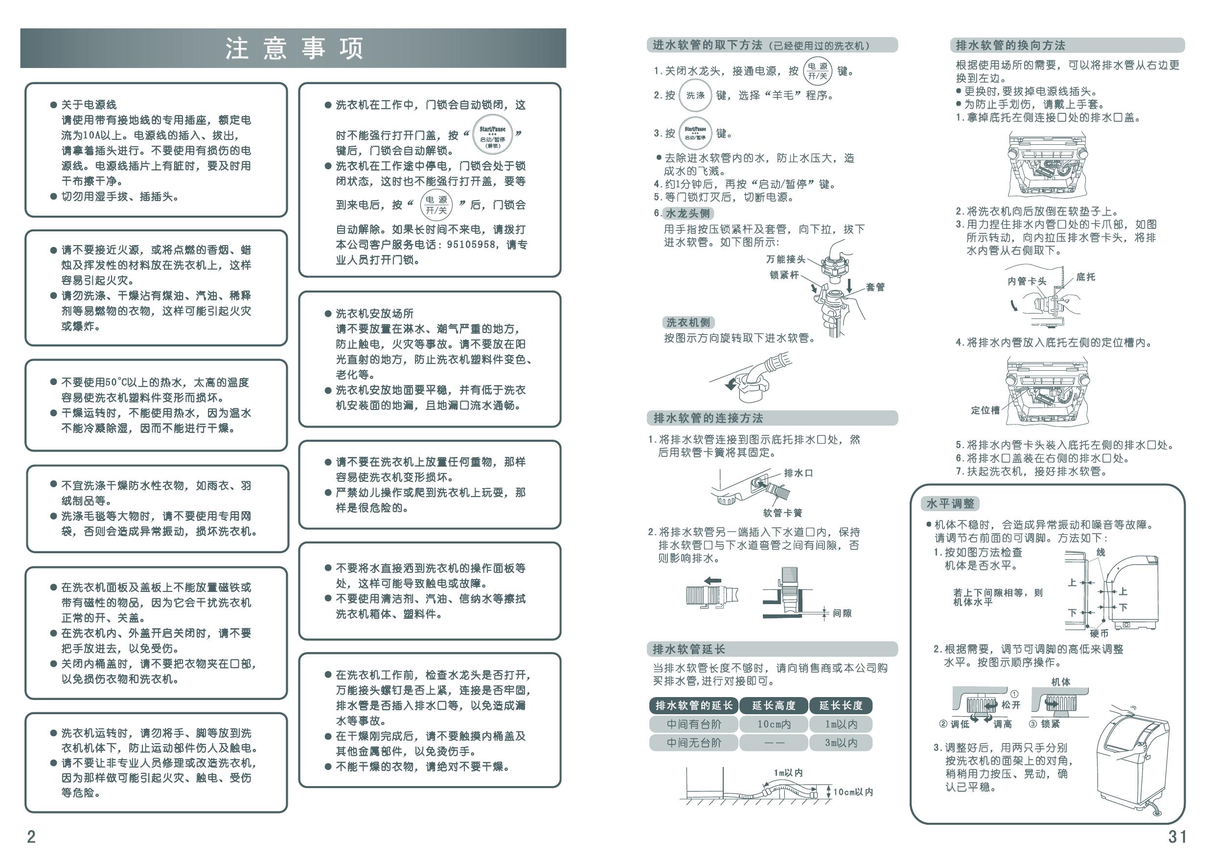 三洋 XQB80-518HD顶开式滚筒洗衣干燥机(家庭用) 使用说明书
