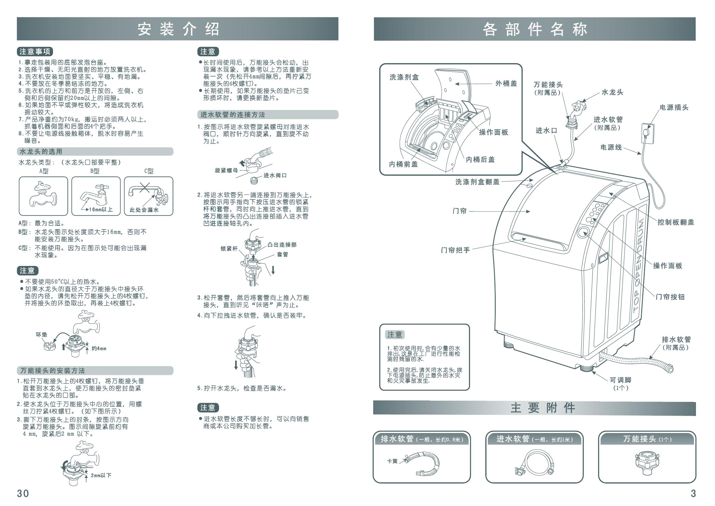 三洋 XQB80-518HD顶开式滚筒洗衣干燥机(家庭用) 使用说明书