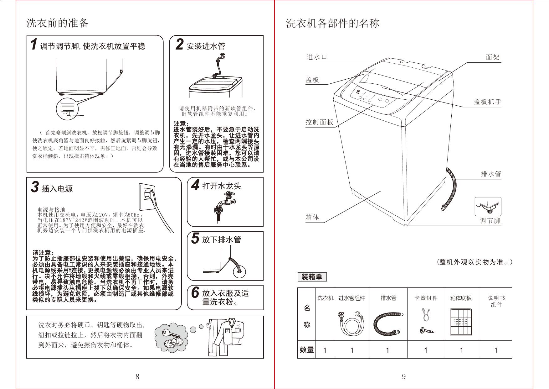 小天鹅TB73-V1068洗衣机使用说明书