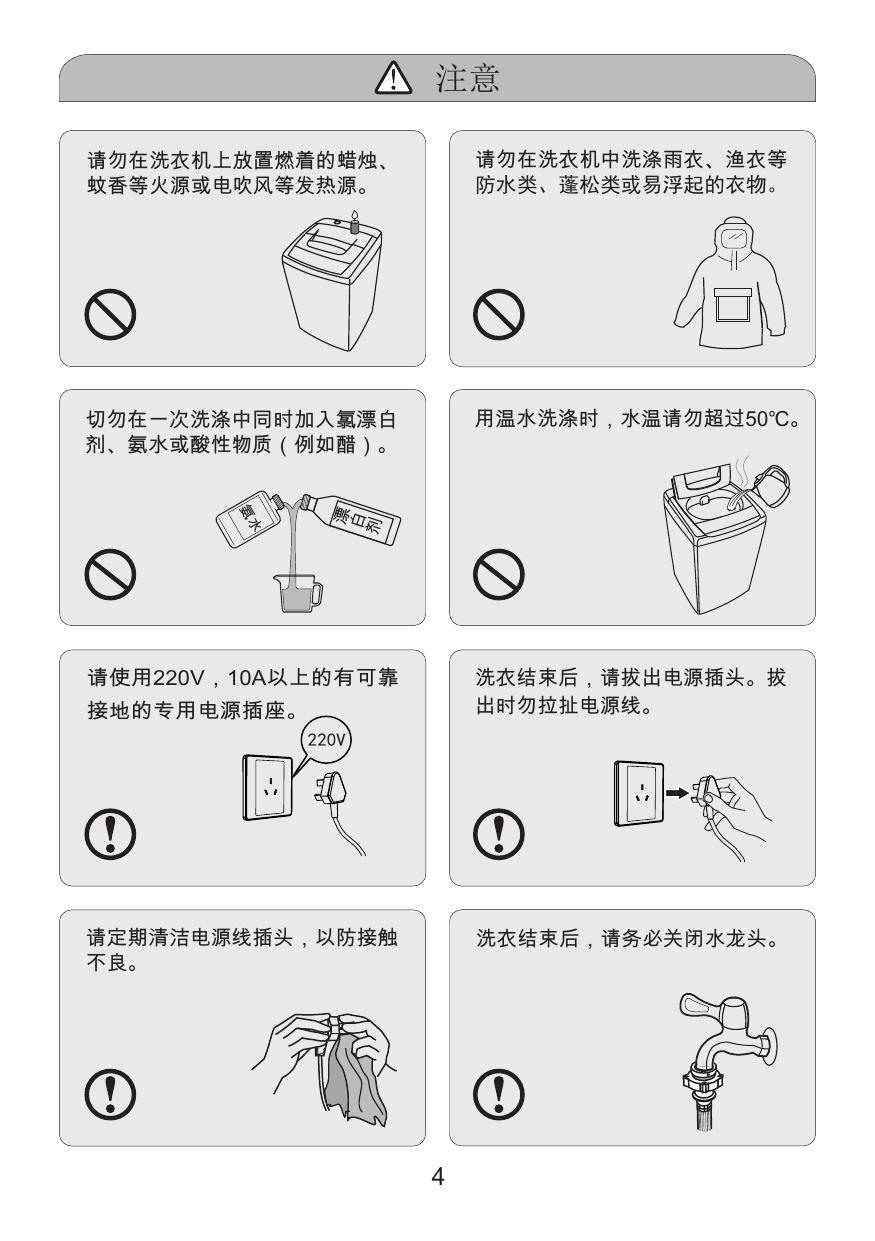 小天鹅TB80-8168H洗衣机使用说明书