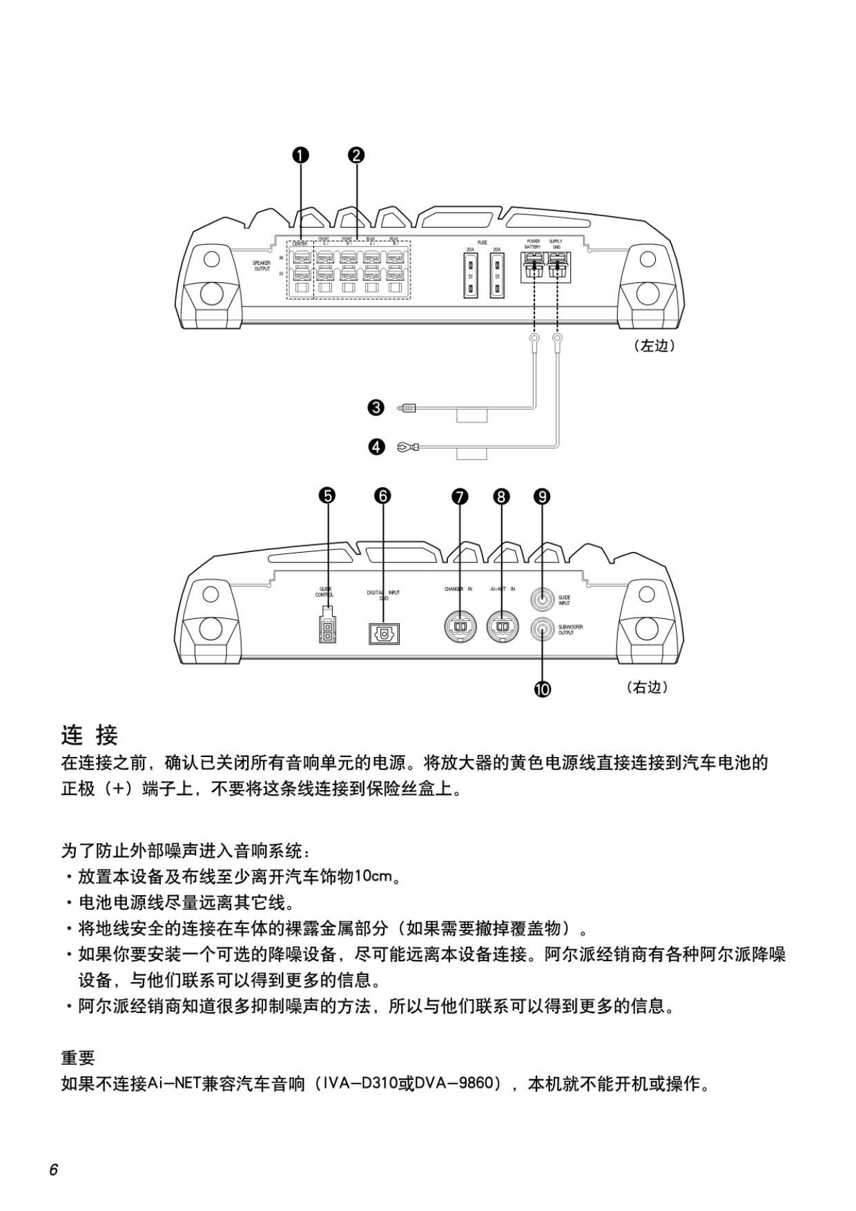 阿尔派MRA-F350型车载功放说明书