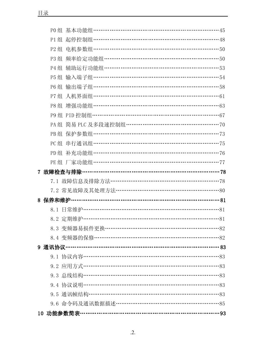 英威腾CHF100-011G-2型变频器说明书