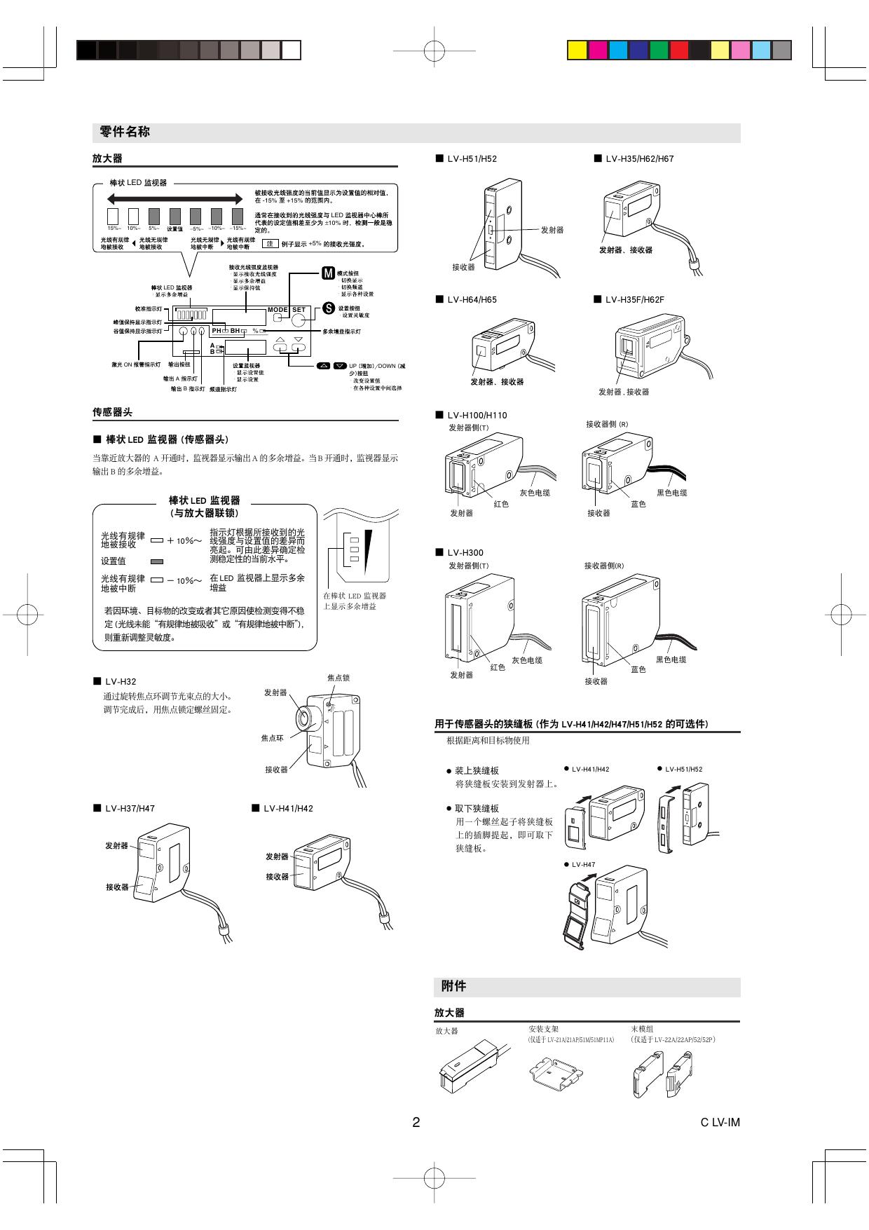 基恩士LV-H37系列数字激光传感器说明书