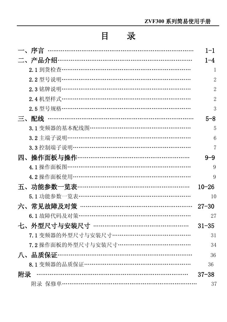 紫日ZVF300-G132T4变频器使用说明书
