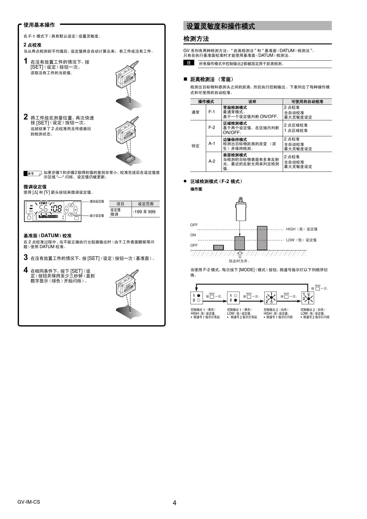 &nbsp;基恩士 GV-H130数字CMOS激光传感器 用户手册
