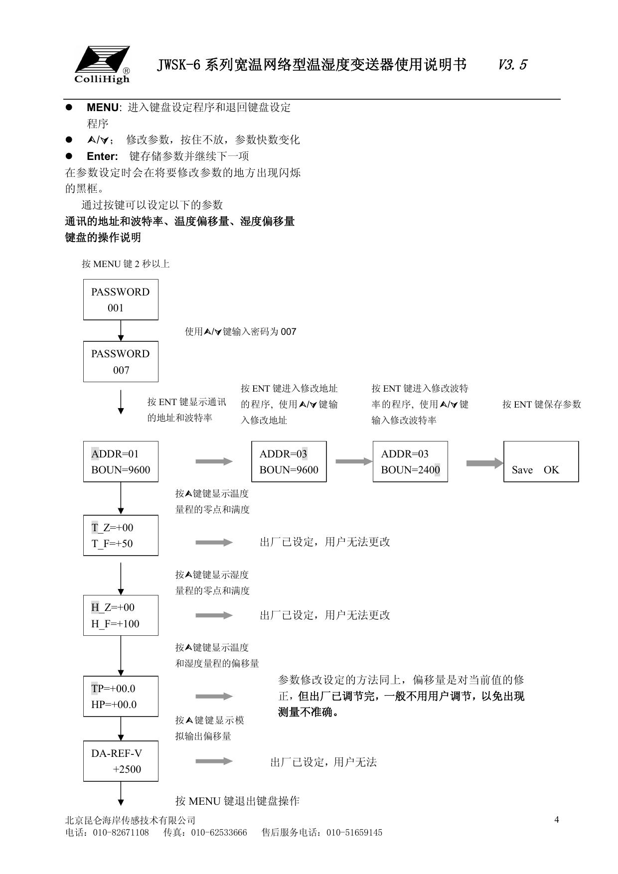 &nbsp;昆仑海岸 JWSK-6系列宽温网络型温湿度变送器 使用说明书