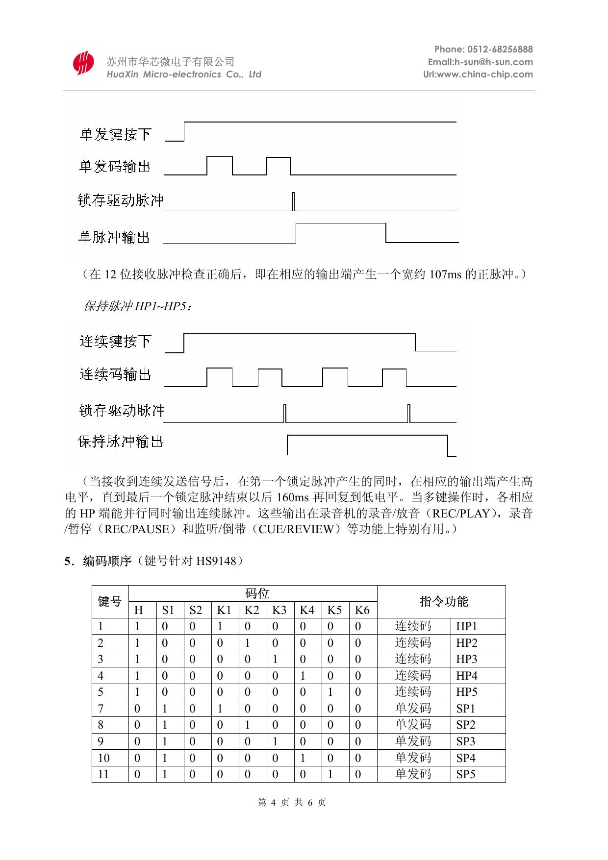 华芯HS9149A红外遥控接收电路说明书