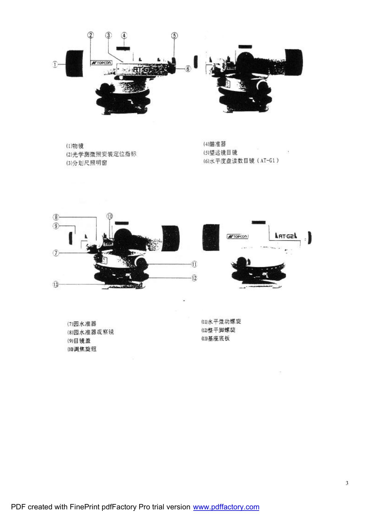 拓普康AT-G2系列自动安平水准仪说明书