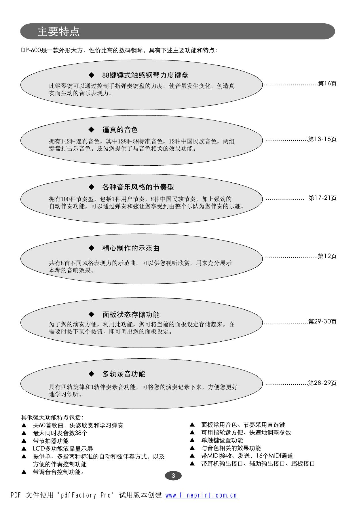 美得理DP-18数码钢琴说明书