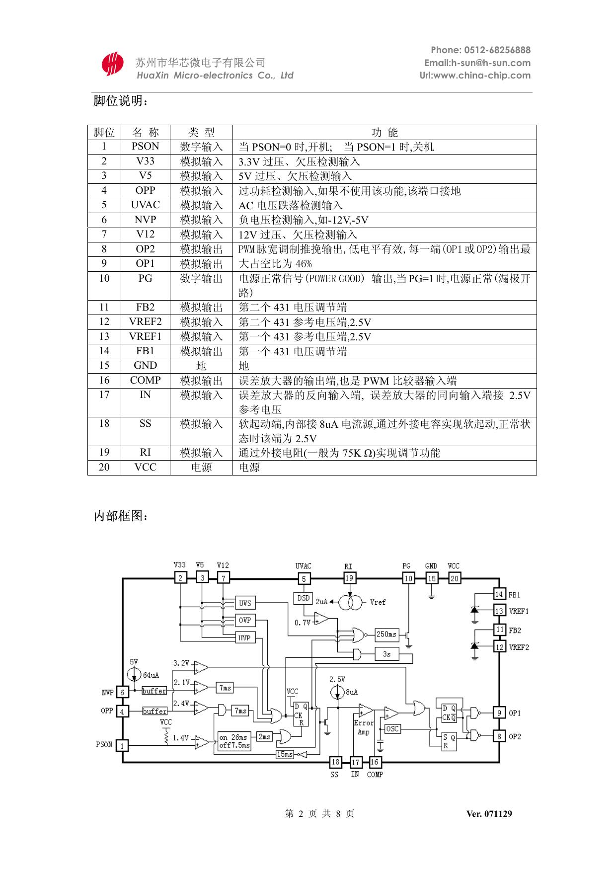 华芯SG6105电脑开关电源控制器说明书